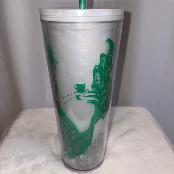Starbucks 2022 HOLIDAY MERMAID Iridescent Siren Cold Cup 24 oz Tumbler Venti EUC - Picture 4 of 7